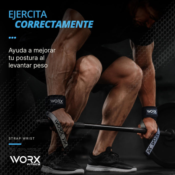 Straps Correas Levantamiento Pesas Worx Gym Gimnasio Set x2 - contenido y accesorios