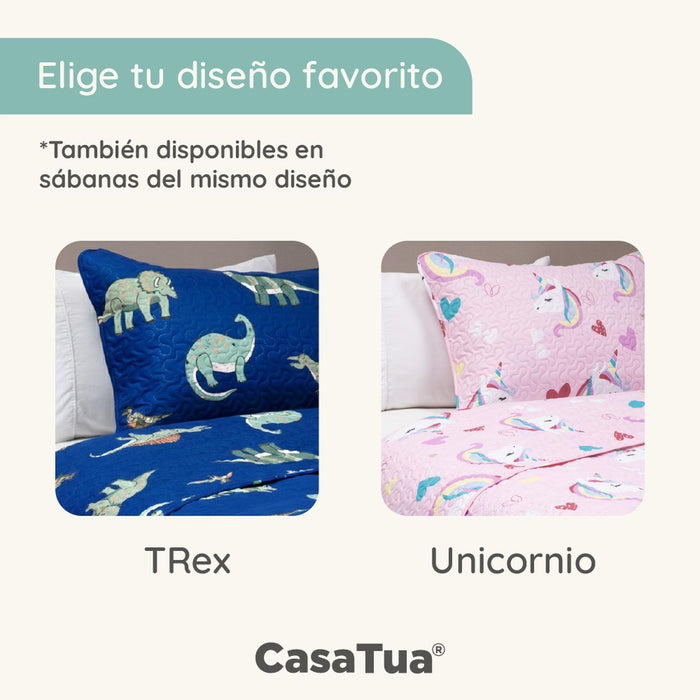 Cubrecama Cobertor Quilt Niña Niño +funda Almohada 1,5 Plaza CasaTua - imagen 8