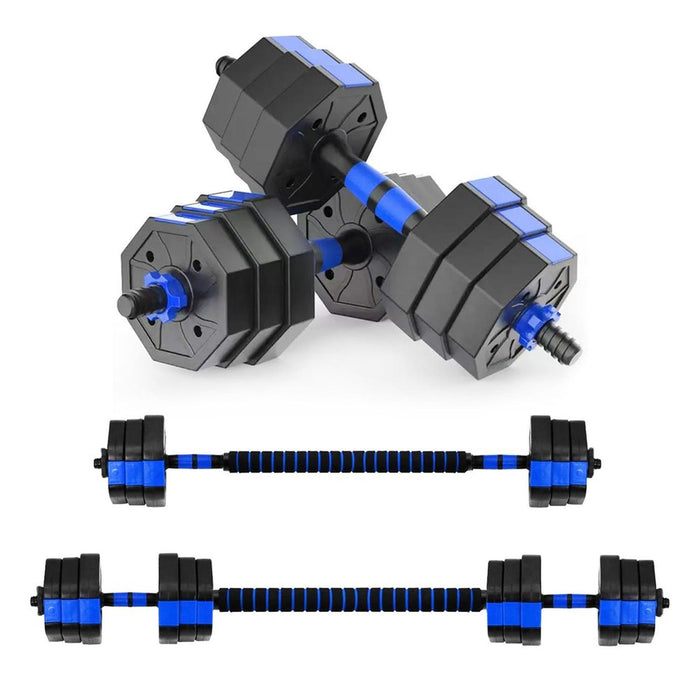 Mancuernas Ajustables Set de 20 Kg Total Fitnics 2en1 +Barra - foto principal del producto