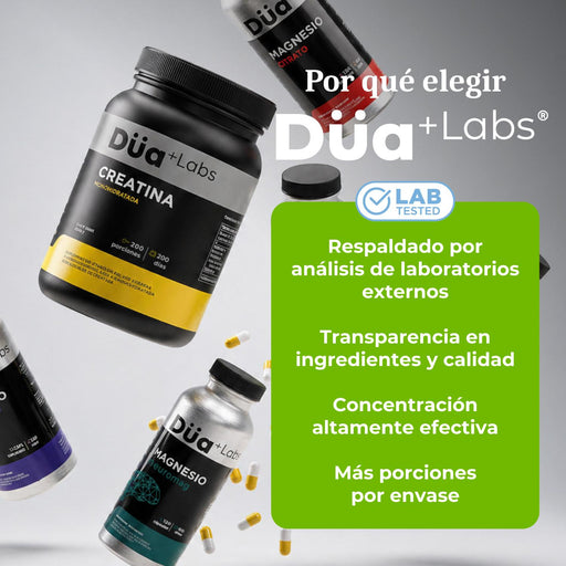 Creatina Monohidratada Düa Labs 300g 60 Porciones Sin Sabor DUA LABS - detalle del producto