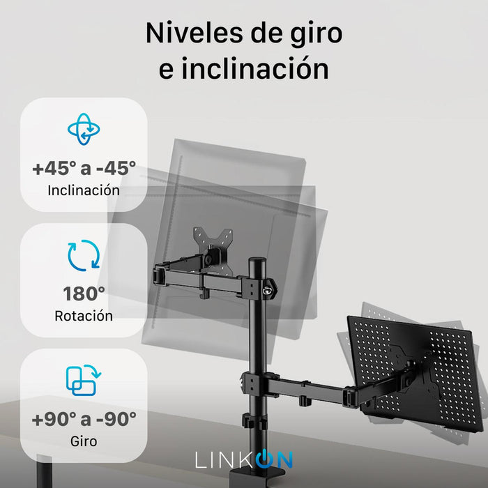 Soporte Brazo Doble Para Monitor Notebook Linkon Escritorio - imagen 8