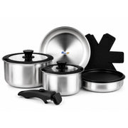 Juego Ollas Sartenes Baum Bateria Cocina Acero Inox 10Pcs