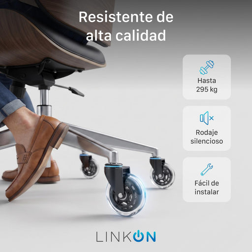 Ruedas Para Silla Escritorio Tipo Roller Set 5 Universales Linkon - detalle del producto