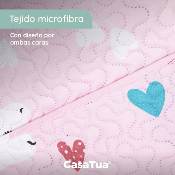 Cubrecama Cobertor Quilt Niña Niño +funda Almohada 1,5 Plaza CasaTua - imagen de uso