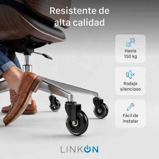 Ruedas Para Silla Escritorio Tipo Roller Set X5 Universales Linkon - detalle del producto