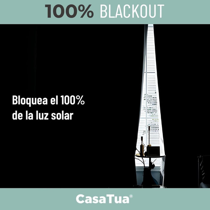 Cortina 100% Blackout Engomada Termica X4 Casatua Tipo Lino - imagen adicional