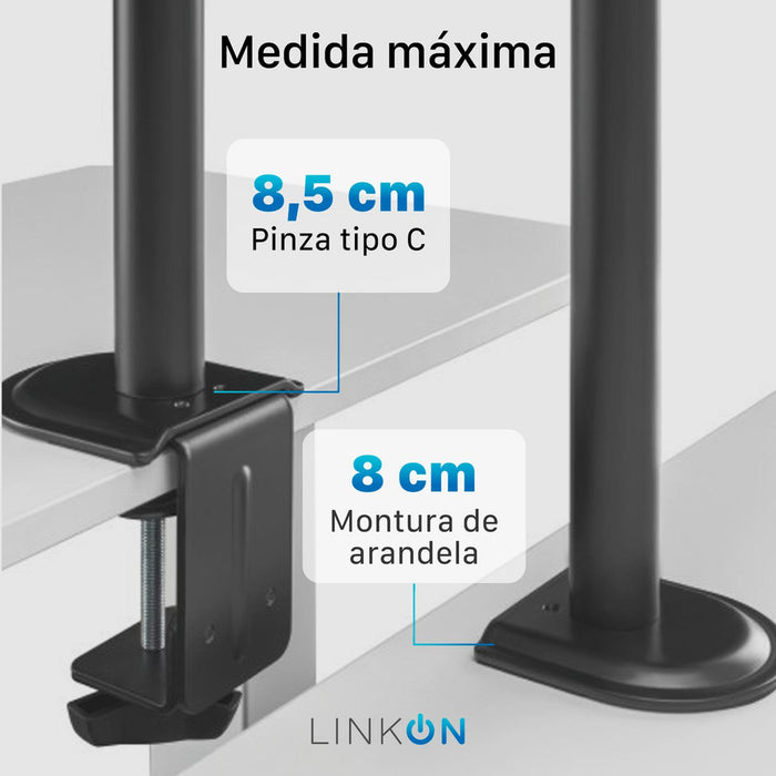 Soporte Brazo Doble Para Monitor Notebook Linkon Escritorio - imagen 7