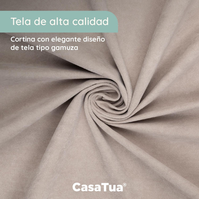 Cortina Blackout 100% 135x220cm Tipo Gamuza Casatua Set de 2 - imagen de uso