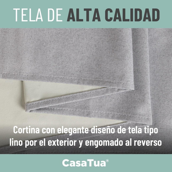 Cortina 100% Blackout Engomada Termica X4 Casatua Tipo Lino - imagen 14