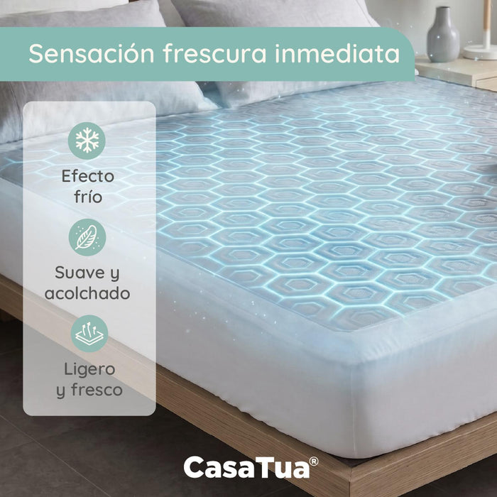Cubre Colchon Super King Impermeable CasaTua Efecto Cooling - detalle del producto