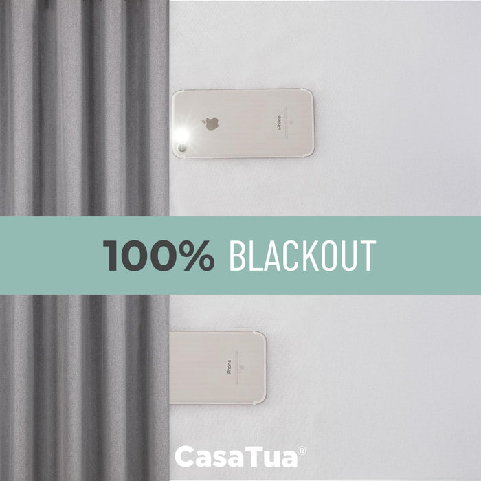 Cortina 100% Blackout Engomada Termica x2 Casatua Tipo Lino - detalle del producto