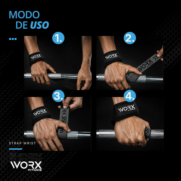 Straps Correas Levantamiento Pesas Worx Gym Gimnasio Set x2 - imagen adicional