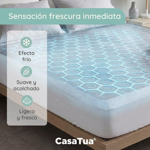Cubre Colchon 1,5 Plazas Impermeable CasaTua Efecto Cooling - detalle del producto