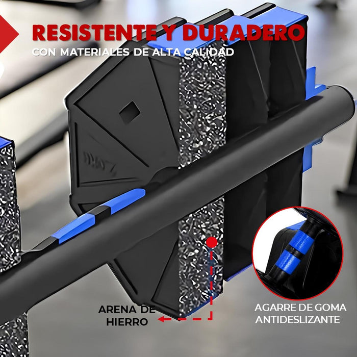 Mancuernas Ajustables Set de 20 Kg Total Fitnics 2en1 +Barra - imagen 7