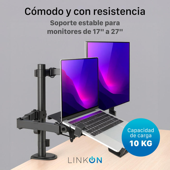 Soporte Brazo Doble Para Monitor Notebook Linkon Escritorio - detalle del producto