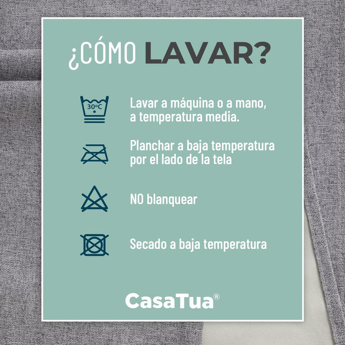 Cortina 100% Blackout Engomada Termica x2 Casatua Tipo Lino - imagen 9
