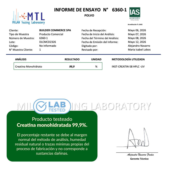 Creatina Monohidratada Düa Labs 1Kg 200 Porciones Sin Sabor DUA LABS - imagen de uso