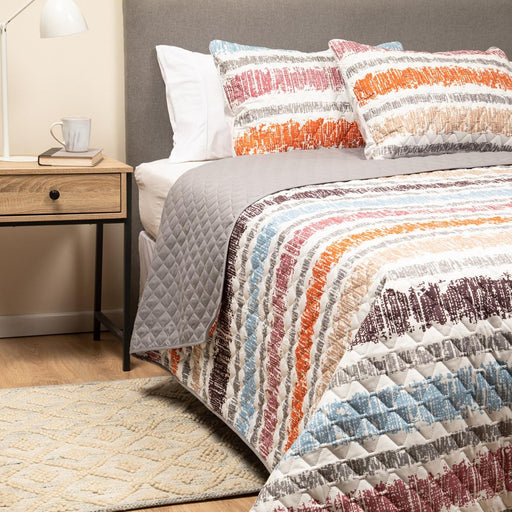 Cubrecama Cobertor Quilt Reversible+fundas Almohada 2 Plazas CasaTua - detalle del producto